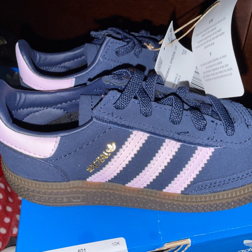 Adidas Navy and Light Pink Trainers
